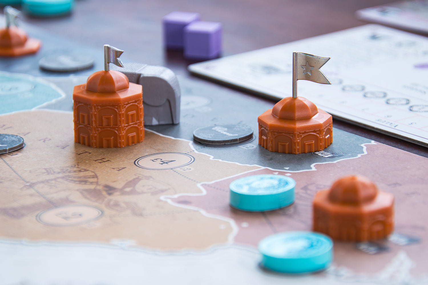 A close-up of the state of India in John Company: Second Edition. The elephant looms.